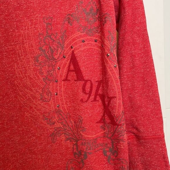 Armani Exchange Red Tunic Length Pull Over Sweater Size Small - Picture 2 of 6